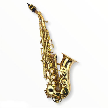 Saxofón Blessing 6434l Soprano Sib Laqueado Curvo Con Estuche